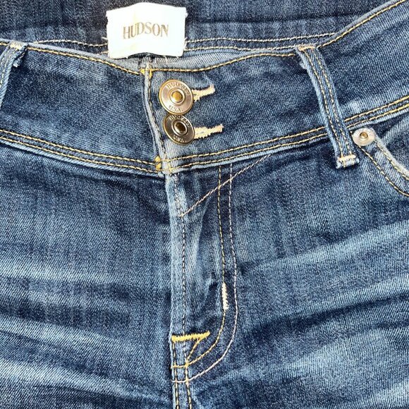 Vintage Y2K HUDSON CROXLEY MID THIGH SHORT - STEEL - Shade A - EUC - Size 25 - Picture 3 of 15